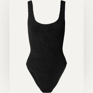 Hunza G black square neck one piece swimsuit